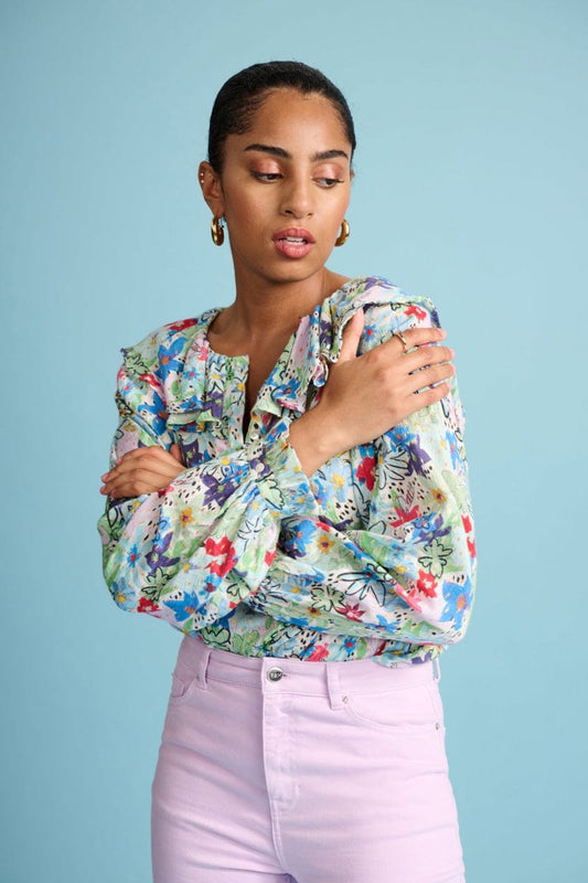 POM Amsterdam Blouses Green / 34 BLOUSE - Blossom