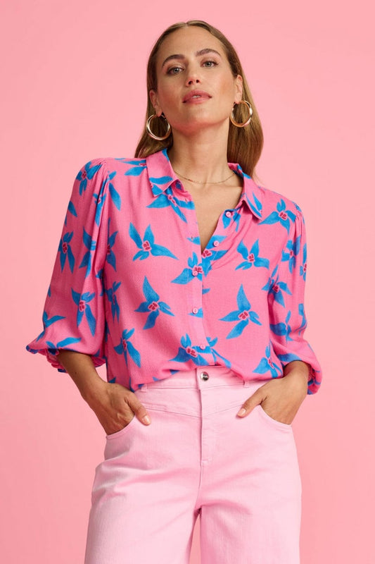 POM Amsterdam Blouses Pink / 34 BLOUSE - Origami Flower Pink