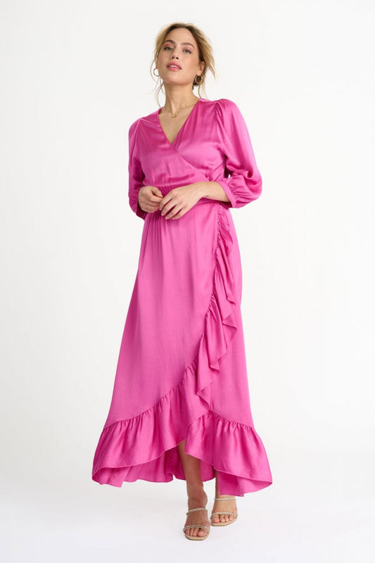 POM Amsterdam Dresses Pink / 34 ROBE - Pink Love Satin