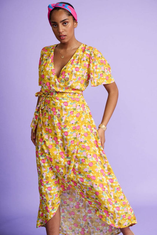 POM Amsterdam Dresses Yellow / 34 ROBE - Pomegranate Yellow