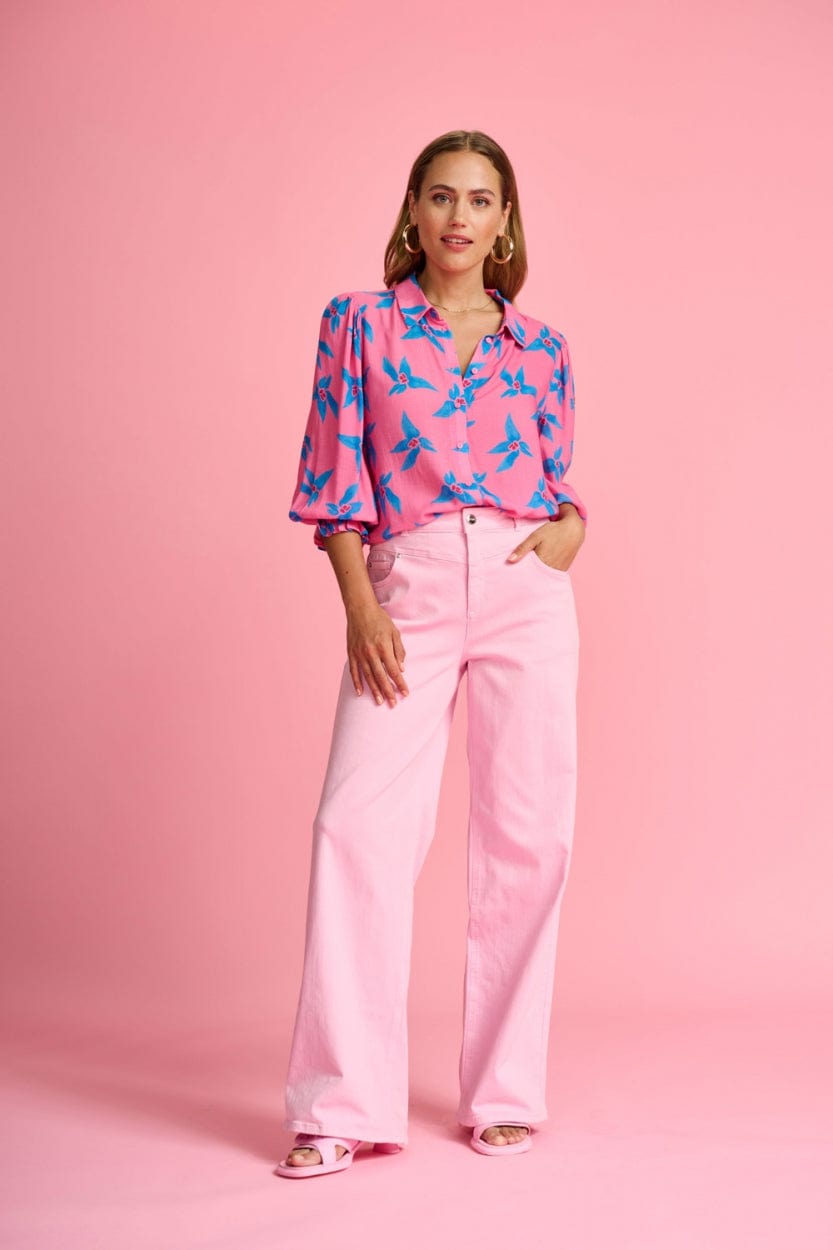POM Amsterdam Jeans JEANS - Wide Leg Lilac Pink