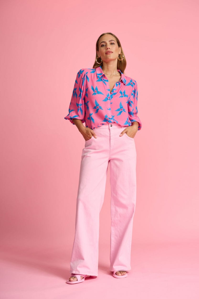 POM Amsterdam Jeans Pink / 34 JEANS - Wide Leg Lilac Pink