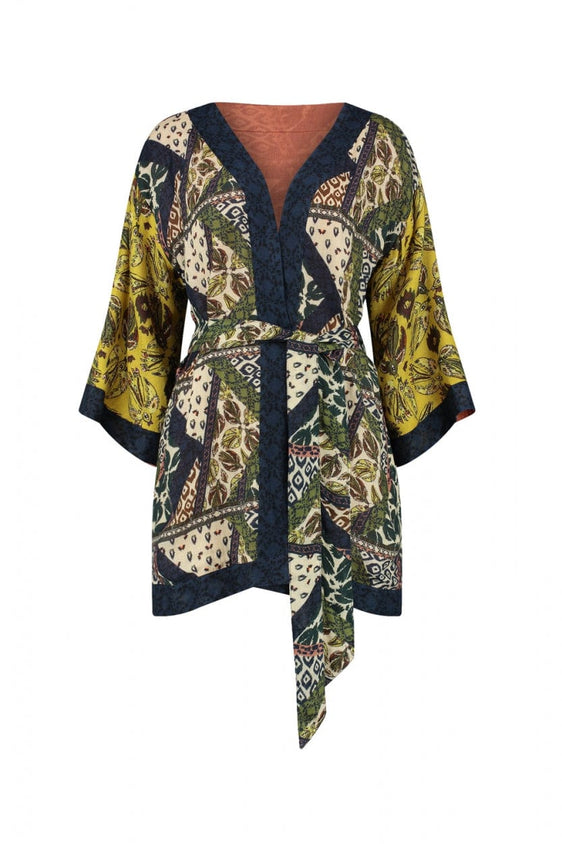 POM Amsterdam Kimono Green / OS KIMONO - Eclectic Tribal