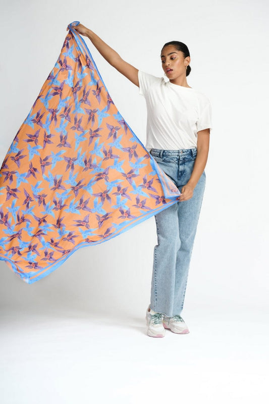 POM Amsterdam Shawls Orange / OS ÉCHARPE - Dancing Flowers
