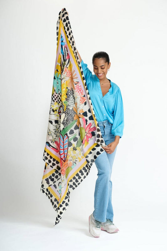 POM Amsterdam Shawls Orange / OS ÉCHARPE - Tropical Bouquet