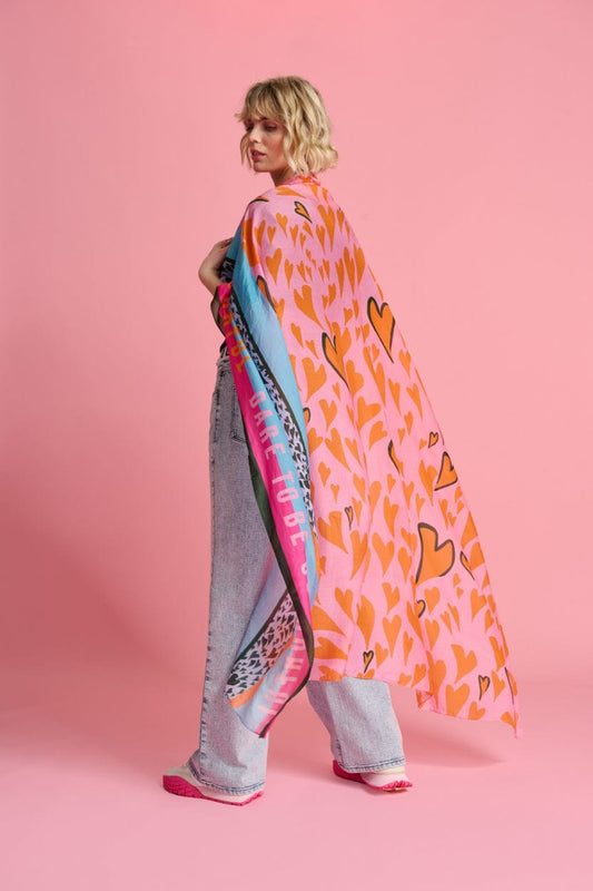 POM Amsterdam Shawls Pink / OS ÉCHARPE - Heart to Heart Pink