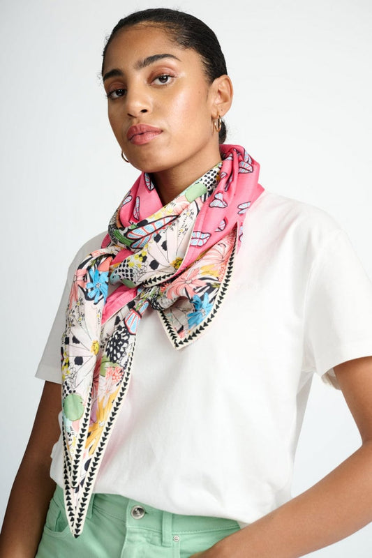 POM Amsterdam Shawls Yellow / OS ÉCHARPE - Double Tropical Bouquet